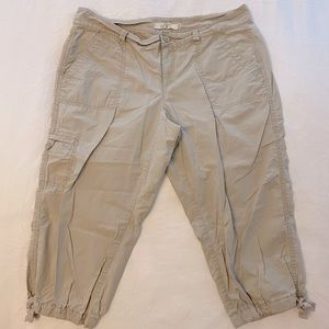 Ann Taylor Loft khaki crop cargo pants